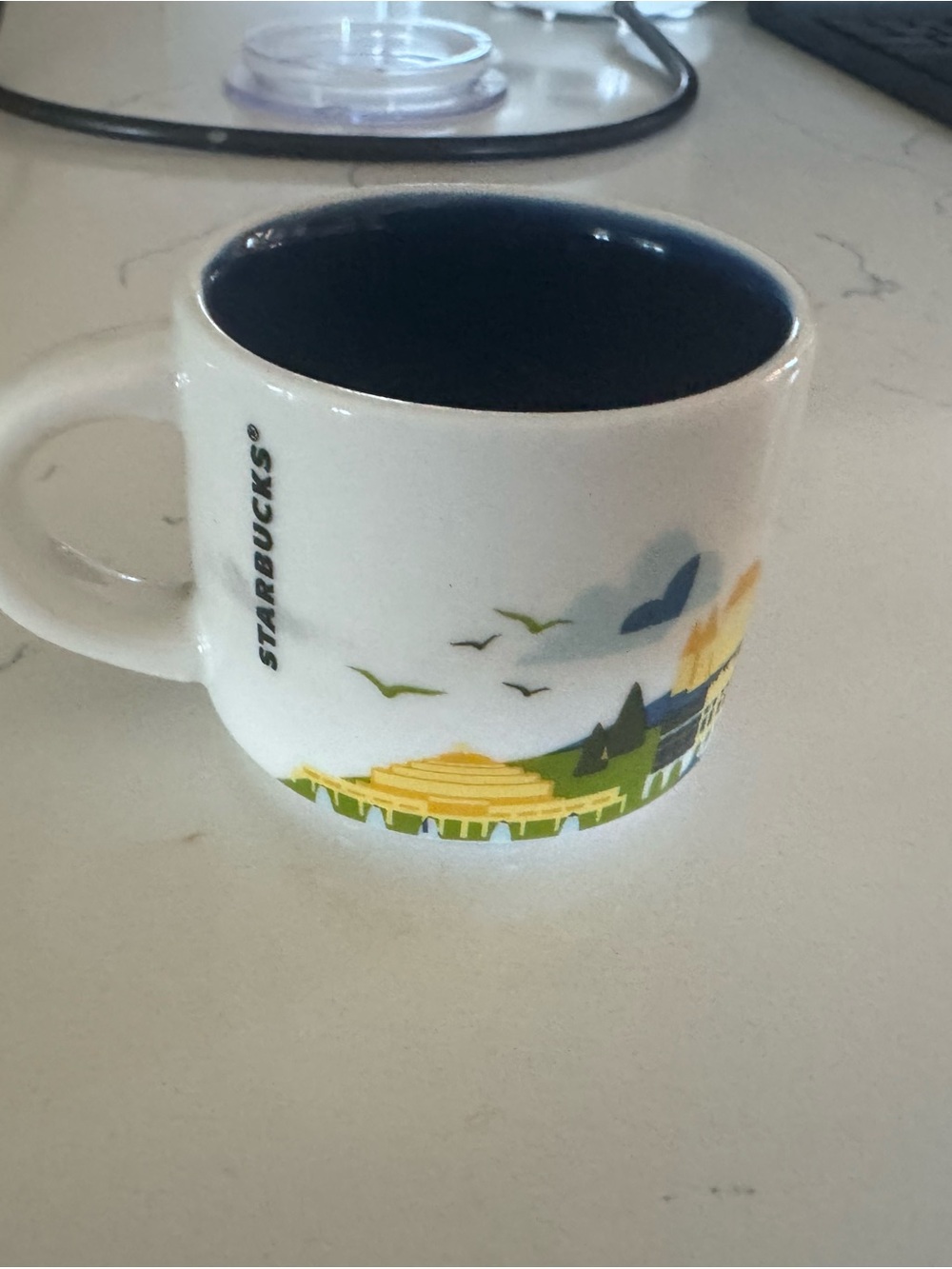 Poland Starbucks White Ceramic 'You Are Here' 2oz Mini Mug - Picture 3 of 4